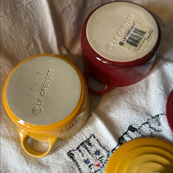 Le Creuset Yellow and Red Mini Cocottes Set - Picture 4 of 6